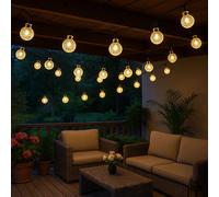 Lampe solaire guirlande lumineuse noire lumière extérieure LED lampe décorative lampe de terrasse, boules batterie résistante aux intempéries 6-8m, 40x boules LED 2700K blanc chaud, DxL 1,8x280 cm
