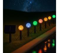 Lampe solaire guirlande lumineuse noire, lampe d'extérieur, lampe de terrasse, interrupteur à batterie IP44, plastique noir, LED RVB blanc chaud, LxlxH 770x3x15cm