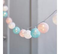 Guirlande Lumineuse LED 20 Boules de Coton Pastel