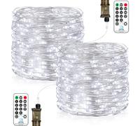 Guirlande Lumineuse Led, 23M 200LEDs Guirlande Lumineuse Chambre avec Prise, 8 Modes Etanche pour Décoration Intérieure Extérieure, Noël, Jardin, Anniversaire, Mariage (Blanc Froid, Lot de 2)