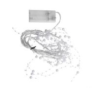 Guirlande Lumineuse LED 2M 20LED Perles Rouges(White Pearl) | 2 mètres de longueur, 20 LEDs chaudes, perles rouges élégantes, pour idéal salon cheminée