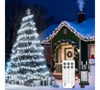 Guirlande lumineuse LED 600 LED blanc froid avec 12 modes et minuterie pour jardin, éclairage de Noël avec télécommande pour jardin, arbre de Noël, mariage