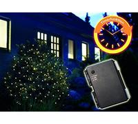 Guirlande lumineuse LED à piles avec 80 LED blanc chaud, convient pour l'extérieur, câble 50 cm, distance entre les LED 10 cm, câble vert