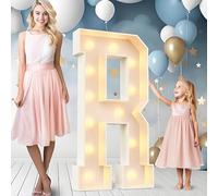 Guirlande Lumineuse LED Alphabet For Anniversaire, 1,2 M De Large, En Carton, À Monter Soi-même, Décorations Remise Diplôme, Mariage Maison(R,100cm/3.3ft)