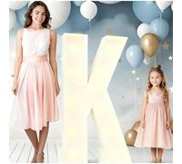 Guirlande Lumineuse LED Alphabet For Anniversaire, 1,2 M De Large, En Carton, À Monter Soi-même, Décorations Remise Diplôme, Mariage Maison(K,70cm/2.3ft)