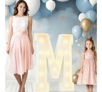 Guirlande Lumineuse LED Alphabet For Anniversaire, 1,2 M De Large, En Carton, À Monter Soi-même, Décorations Remise Diplôme, Mariage Maison(M,120cm/4ft)