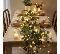 Guirlande Lumineuse LED Artificielle en Forme D'olivier, 1,8 M, à Suspendre, Alimentée par Piles, Idéale pour Le Printemps, Noël, La Cheminée, Le Mur Ou La Table(1pc)
