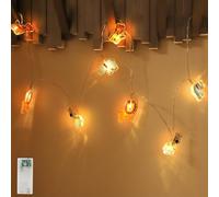 Guirlande lumineuse LED Auting Animaux pour l'intérieur, 2,15M 12 LEDS blanc chaud pour chambre d'enfant avec alimentation par piles et minuteur, guirlande lumineuse pour enfants pour l'intérieur, lit