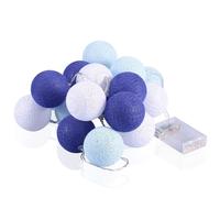Guirlande lumineuse LED avec 20 boules de coton diamètre 6 cm pour chambre d'enfant ou lit de bébé