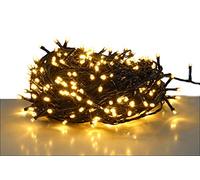 Guirlande lumineuse LED avec 600 LED - LED : blanc chaud - Câble : vert - Pour l'intérieur et l'extérieur - Guirlande lumineuse de sapin de Noël (600 LED - 60 m)
