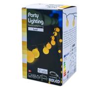 Guirlande lumineuse LED avec 80 boules - Multicolore avec bloc d'alimentation - Éclairage fixe avec environ 16 m de long - Tonnelle extérieure, fête, jardin, balcon éclairage