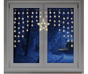 Guirlande lumineuse LED avec ventouses, 90 lampes à LED blanc chaud, éclairage intérieur, rideau lumineux, 140x95cm