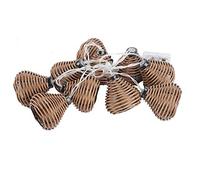 Guirlande Lumineuse LED Boules de Rotin Marron 10 Pièces Lumières Décoratives Chaudes pour Chambre Patio Fête Idéale pour Décoration Intérieure et Extérieure