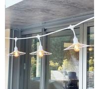 Guirlande lumineuse LED Chic White Light Lumisky E27 1000 m 10W IP64 blanc chaud L.6m rétro structuré blanc mat