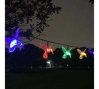 Guirlande Lumineuse Led Colibri à énergie Solaire 30LED Oiseau Fée Lumière Extérieure Jardin Clôture Patio Guirlande Lumières