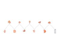 Guirlande lumineuse LED Cristaux de sel Chaîne de lumière de sel Piles Lampe à cristaux de sel, minuterie, 10x LED 0,06W blanc chaud, LxlxH 165x4x4 cm