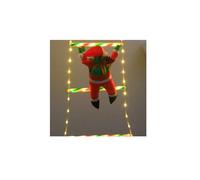 Guirlande Lumineuse LED de 1,7/3 m représentant Le Père Noël grimpant à Une échelle, Alimentation USB, 8 Modes d'éclairage, décoration de Noël for Le Jardin(Colorful,3M)