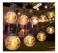 Guirlande lumineuse LED de 98 pieds de long, G40 horizontale 24 V, norme européenne basse tension, avec télécommande, étanche, intensité variable, luminaire d'extérieur suspendu pour café et bistrot 1