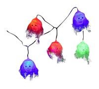 Guirlande lumineuse LED décorative pour Halloween 2026 - Étanche à la pluie - Basse tension - Éclairage de fête - Design effrayant (blanc, taille unique)