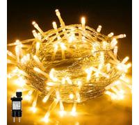 Guirlande lumineuse LED d'extérieur AKASUKI 10 m 100 LED avec 8 modes d'éclairage, lumières de Noël intérieures étanches IP44 pour balcon, jardin, fête, blanc chaud