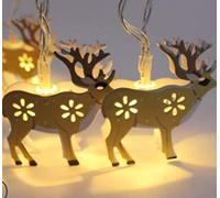 Guirlande Lumineuse LED d'extérieur et d'intérieur à énergie Solaire, Père Noël, Bonhomme de Neige, élan en Fer, Cloche, Bougie, Guirlande Lumineuse de Vacances, 6 m, 30 lumières C