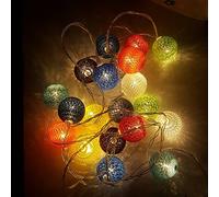 Guirlande lumineuse LED, DOTBUY Intérieur Pile Lumiere Décoration Chambre Enfant Boules Coton Batterie Chaîne Pour Maison Valentin Noël Fêtes Mariage (3.3m / 20 Boule lumière, Espace colorimétrique)