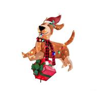 Guirlande lumineuse LED en acrylique pour chien conçue pour la décoration de cour de Noël, résistante aux intempéries et économe en énergie (2)