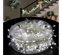 Guirlande lumineuse LED en fil de cuivre étanche avec 8 modes et télécommande, guirlande lumineuse scintillante pour sapin de Noël, mariage, fête ou décoration de la maison (blanc, 3 m)