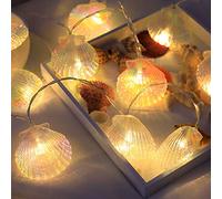 Guirlande lumineuse LED en forme de coquillage - 4,5 m - 30 LED - Blanc chaud - 8 modes - 8 modes - Pour table, jardin, salle de bain, mariage, fête, décoration maritime