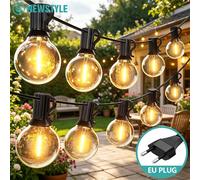 Guirlande lumineuse LED G40 pour extérieur, prise EU, AC 220V, IP44, étanche, ampoule Edison, pour terrasse, balcon, mariage, décoration de fête