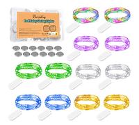 Guirlande Lumineuse LED, Lot de 12 Guirlandes Lumineuses LED à Piles 2M 20LED Étanche Girlande de Lumière Décoration pour Noël Terrasse Pelouse (6 Couleurs)