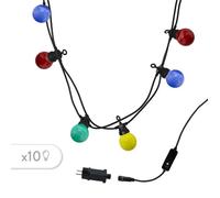 Guirlande lumineuse extérieur connectable 10 globes LED multicolore PARTY GUINGUETTE 5.70m 8 modes