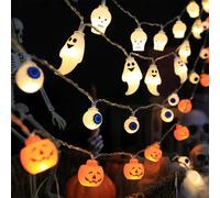 Guirlande lumineuse Led pour décoration d'halloween, tête de crâne de citrouille, lampe en forme de globe oculaire, lanterne pour tour ou friandise, horreur, jour d'halloween skull