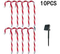 Guirlande lumineuse LED solaire - Balise - 10pcs - Canne à sucre - Décoration extérieure - Énergie solaire