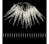 Guirlande lumineuse LED stalactite de Noël - 20 LED - Blanc chaud - Pour intérieur - Longueur : 220 cm
