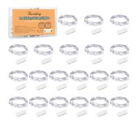 Guirlande Lumineuse [Lot de 20], Mini Guirlande LED a Pile 1M 10 LEDs Fil de Cuivre Intérieur et Extérieur Décoration Lumière pour Chambre Noël Mariage Fête Soirée Maison Jardin (Blanc Froid)