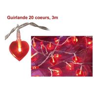 Guirlande lumineuse - LUNARTEC - Love - 3 m - Rouge - 20 ampoules