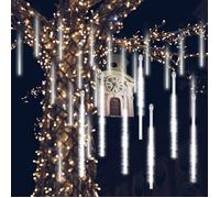 Guirlande lumineuse Meteor Shower 30 cm, 8 tubes transparents étanches, 24 LED Meteor Shower Light pour arbre de jardin extérieur d