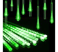 Guirlande Lumineuse Météore Solaire 30cm 10 Tubes 360leds Lumières De Pluie Tombante Guirlandes Lumineuses De Jardin Solaire avec 8 Modes pour Le Jardin, Green