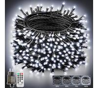 Guirlande Lumineuse Noël Extérieur - 50M 500LED Blanc Froid Prise Guirlande Lumières Étanche IP44 avec Télécommande 8 Modes Minuterie pour le Balcon Jardin Terrasse Intérieur Sapin de Noel Décoration