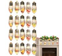 Guirlande Lumineuse Noël Intérieur sur Piles | Luminaire Féerique avec Bulbes Globe Neigeux,Décoration Vintage pour Fête Mariage Intérieur Extérieur Fenêtre Jardin Clôture Arrière-Cour