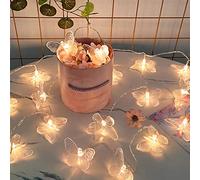 Guirlande lumineuse papillon KINGCOO, 10 m, 80 LED, à piles, pour intérieur et extérieur, décoration de jardin, mariage, fête d'anniversaire, été, chambre à coucher, Noël