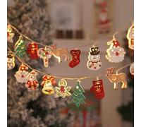 Guirlande lumineuse Père Noël de 3 m avec 20 LED à piles pour décoration intérieure et extérieure, idéale pour les arbres, les fêtes et la décoration de la maison