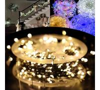 Guirlande lumineuse pétard en fil de cuivre, guirlande lumineuse pétard en fil de cuivre, guirlande lumineuse LED en fil de cuivre, guirlande lumineuse de Noël (couleurs chaudes, 6 m, 200
