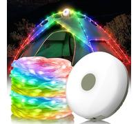 Guirlande lumineuse portable à LED enroulable pour l'extérieur, 9 m, étanche, rechargeable, guirlande lumineuse LED portable à intensité variable, pour décoration intérieure, camping, fête