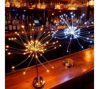 Guirlande lumineuse pour chambre à coucher - Noël sans fil rechargeable en métal 9 x 9 x 48 cm, 185 g, lumière blanche chaude, télécommande | Lampe scintillante sans fil pour intérieur extérieur, salo