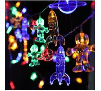 Guirlande lumineuse pour chambre denfant 20 LED 3 m Astronaute Vaisseau spatial Fusée Décoration de chambre à coucher