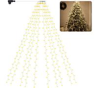 Guirlande Lumineuse pour Sapin de Noël à Anneau 10 Fils x 2,8m, LED Girlande de Lumière 280LEDs IP44, Exterieur Lumineux Etanche 8 Modes, Intérieur Decoration, Blanc Chaud