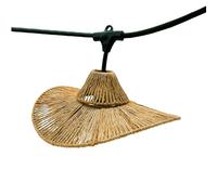 Guirlande lumineuse raccordable d'extérieur avec abat-jour en corde naturelle style bohème 7 ampoules à filament douille E27 LED blanc chaud WAVY LIGHT 6m