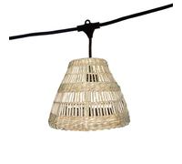 Guirlande lumineuse raccordable d'extérieur avec abat-jour en herbe marine style bohème 7 ampoules à filament douille E27 LED blanc chaud TESSA LIGHT 6m
